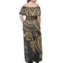 American Samoa Matching Dress And Hawaiian Shirt Polynesian Gold Turtle