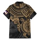 American Samoa Matching Dress And Hawaiian Shirt Polynesian Gold Turtle