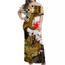 Custom-hawaiian-tribal-hammerhead-shark-tattoo-matching-hawaiian-shirt-and-dress-with-polynesian-hib