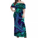 Custom-polynesian-couple-outfits-dress-and-hawaiian-shirt-purple-paradise-hawaiian-tribal-hammerhead