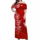 Custom Polynesian Flowers Matching Hawaiian Outfits For Couples Red Lt13