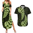 Green-new-zealand-paisley-silver-fern-couples-matching-summer-maxi-dress-and-hawaiian-shirt-aotearoa
