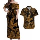 Hawaii Angry Shark Polynesian Matching Dress And Hawaiian Shirt Matching Couples Outfit Unique Style