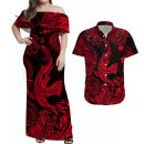 Hawaii Angry Shark Polynesian Matching Dress And Hawaiian Shirt Matching Couples Outfit Unique Style