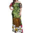Hawaii Matching Dress And Hawaiian Shirt Hawaii Tropical Flowers Pineapple Matching Couples Outfit