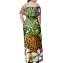 Hawaii Matching Dress And Hawaiian Shirt Hawaii Tropical Flowers Pineapple Matching Couples Outfit