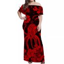 Hawaii Matching Polynesia Red Octopus Dress And Hawaiian Shirt Lt13