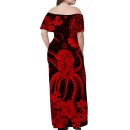 Hawaii Matching Polynesia Red Octopus Dress And Hawaiian Shirt Lt13