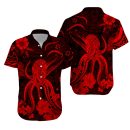 Hawaii Matching Polynesia Red Octopus Dress And Hawaiian Shirt Lt13